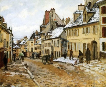 カミーユ・ピサロ Painting - 冬のジゾールへの道ポントワーズ 1873年 カミーユ・ピサロ